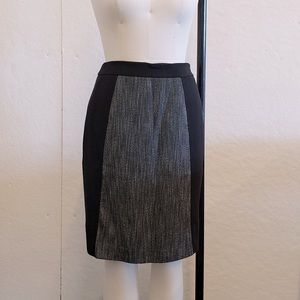 Halogen Pencil Skirt Seamed Black & Grey Color-block